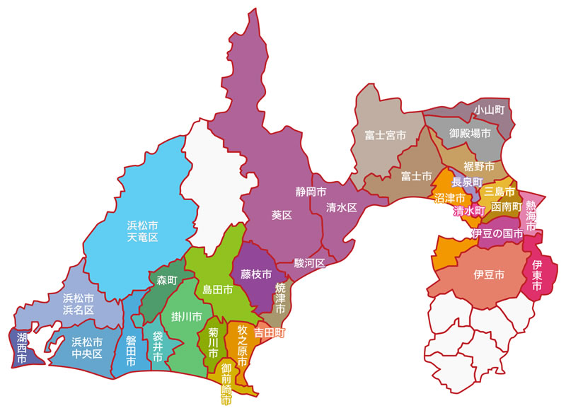 静岡県のポスティング・チラシ配布エリア