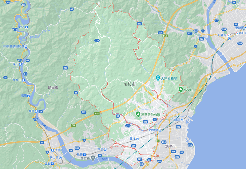 藤枝市のポスティング・チラシ配布エリア
