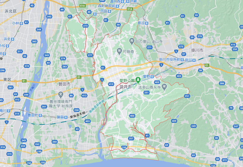 袋井市のポスティング・チラシ配布エリア