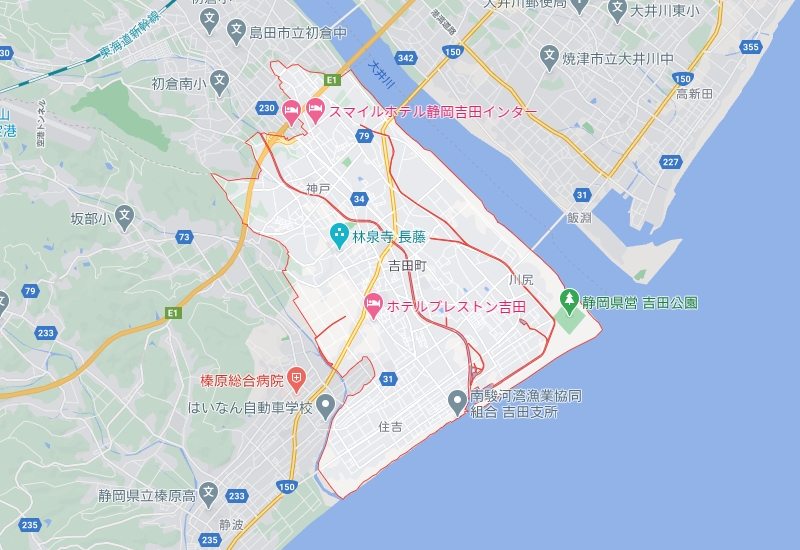 榛原郡吉田町のポスティング・チラシ配布エリア