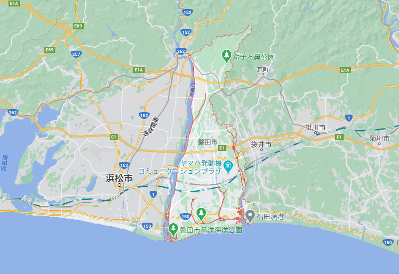 磐田市のポスティング・チラシ配布エリア