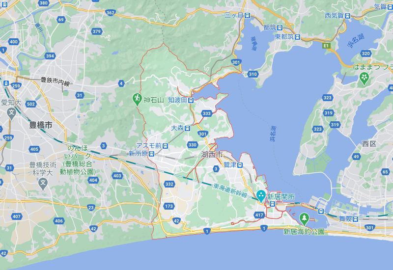 湖西市のポスティング・チラシ配布エリア