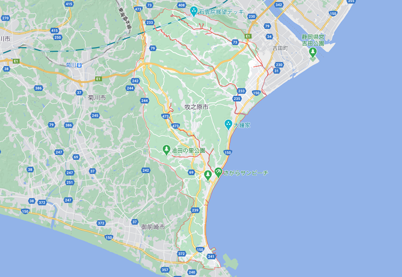 牧之原市のポスティング・チラシ配布エリア