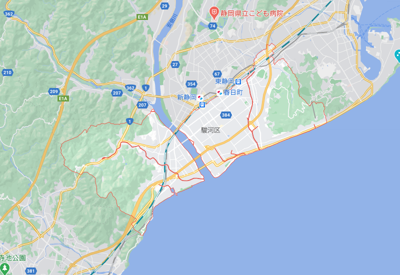 静岡市駿河区のポスティング・チラシ配布エリア