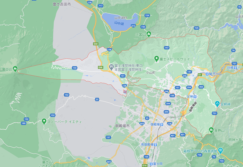 駿東郡小山町のポスティング・チラシ配布エリア
