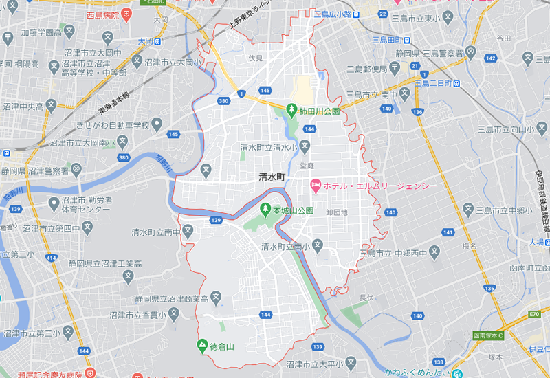 駿東郡清水町のポスティング・チラシ配布エリア