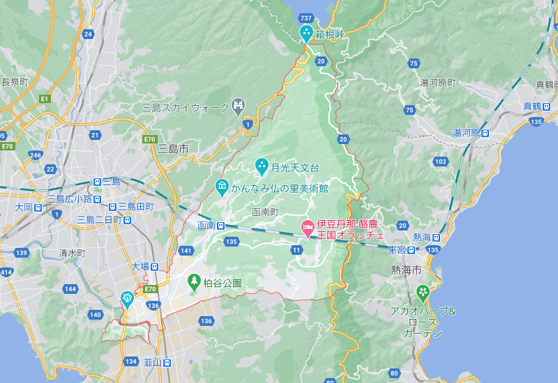 田方郡函南町のポスティング・チラシ配布エリア